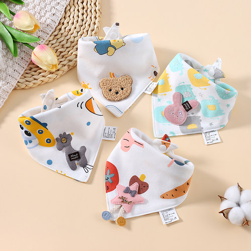 婴儿纯棉防水超柔防吐奶头巾
