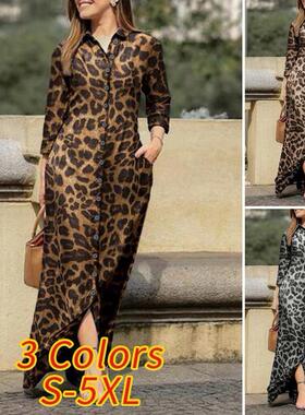 女式长袖长袍花卉印花棉质连衣裙衬衫Abaya printed cotton dress