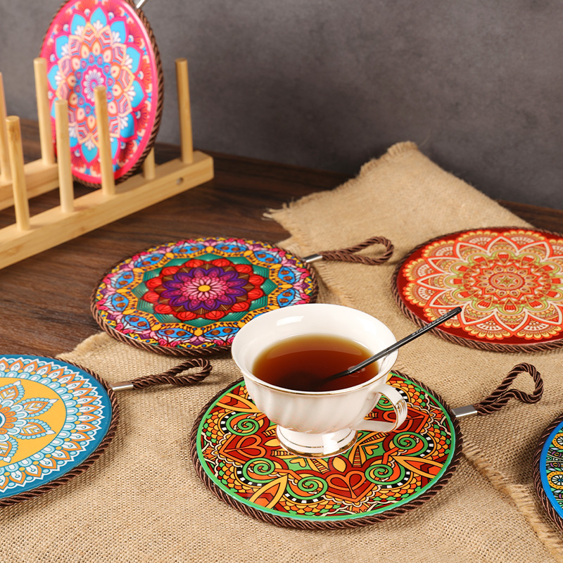彩色陶瓷茶杯垫餐垫耐热耐高温