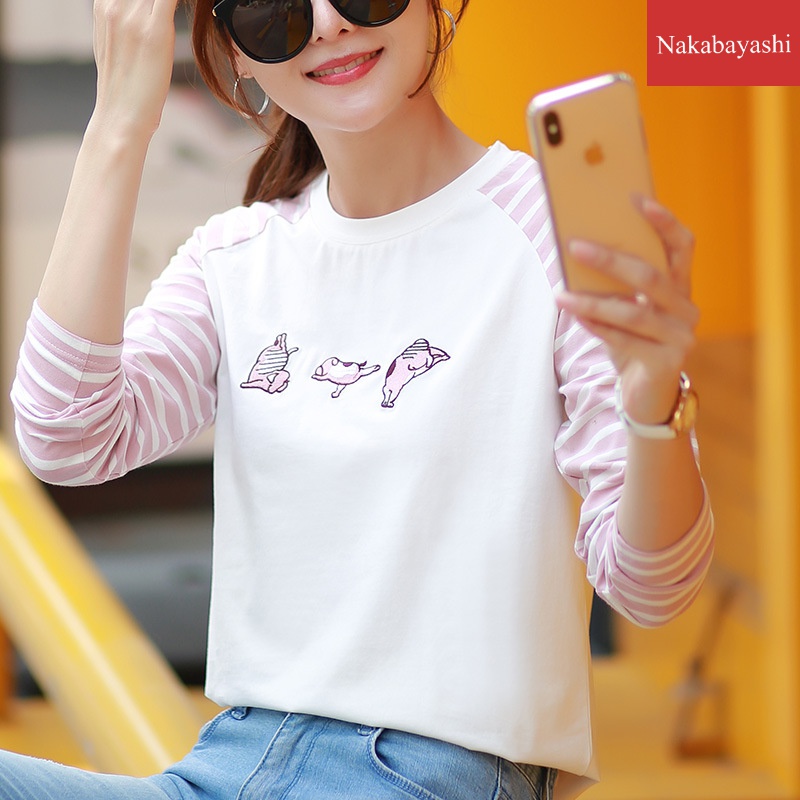 欧美女装字母印花插肩袖2020新款长袖T恤圣诞节百搭舒适简约|ruв категории Женская одежда, футболка - от Buy2taobao.com для оказания профессиональной услуги покупки агента Taobao