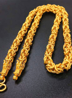 越南沙金 龙骨龙头男士霸气 布纹龙泰国项链 供货 工厂