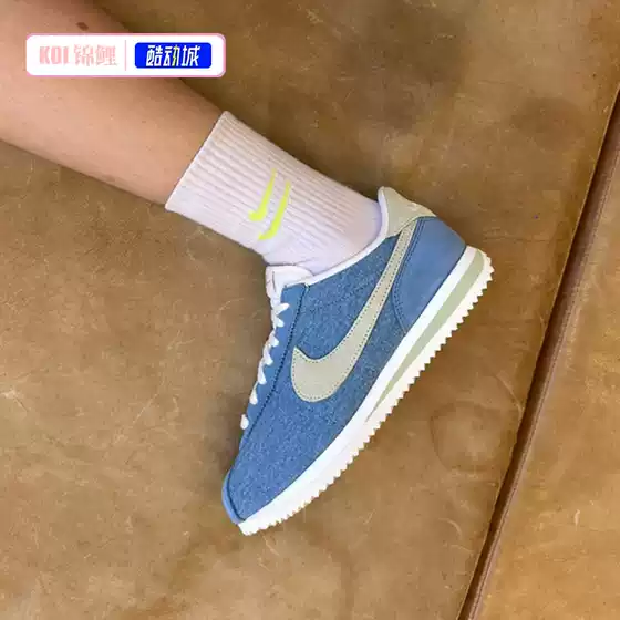 Nike Cortez Se Women's New Denim Blue Retro Sports Running Shoes Ih6354-004
