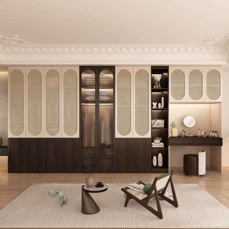 复古实木衣柜家用卧室