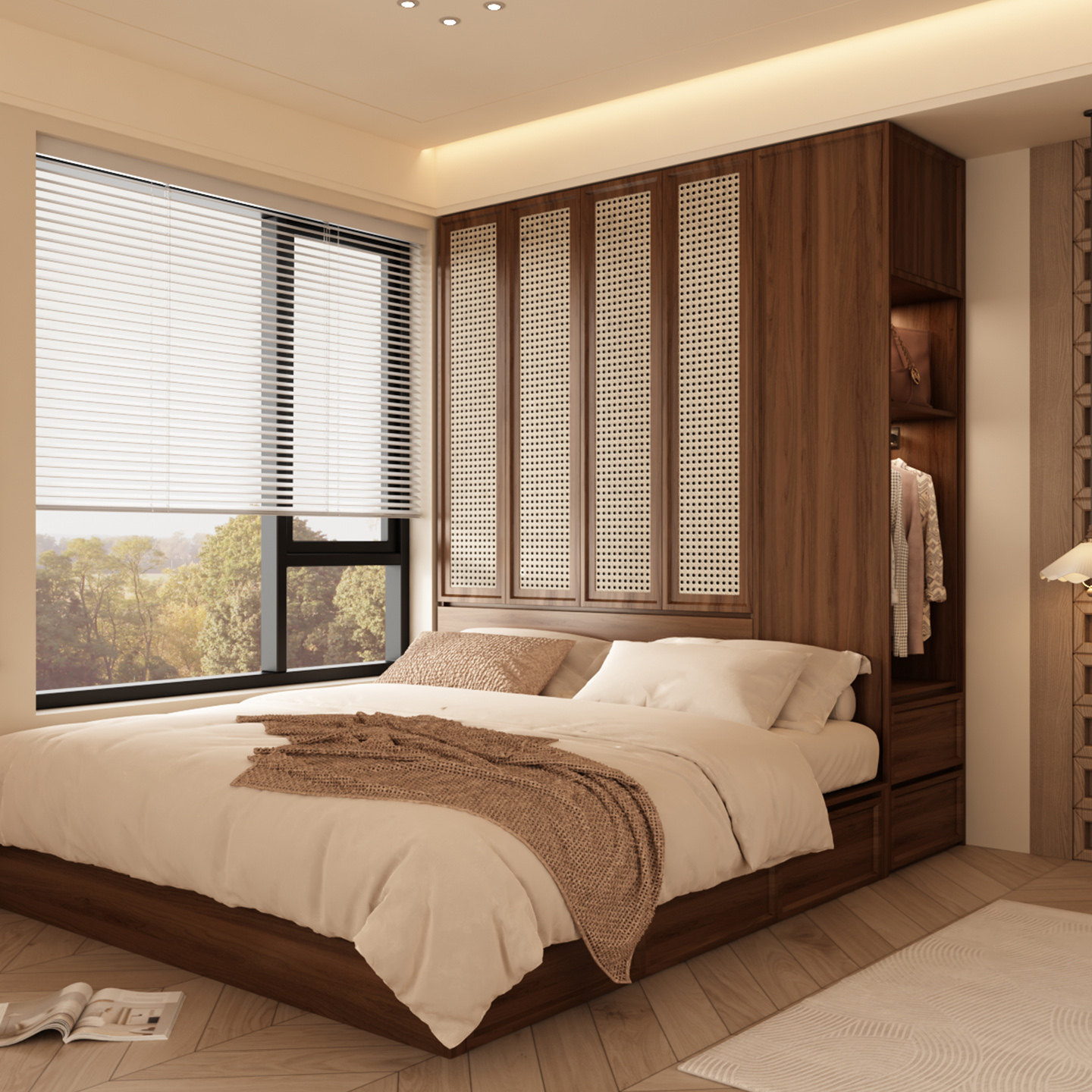 新中式榻榻米床衣柜一体靠墙高箱储物床实木小户型儿童房床尾衣柜,住宅家具,板式床,淘宝优惠券,粉丝福利购,淘宝优惠卷