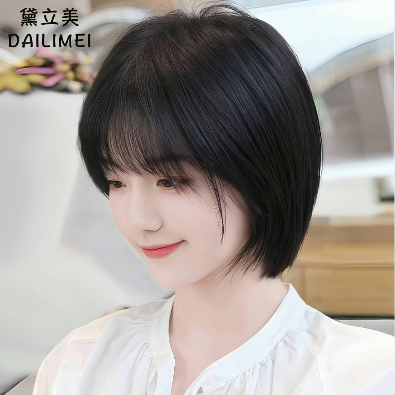 假发女全头套短发全真发头顶无痕耳挂女士轻薄自然整顶光头发套