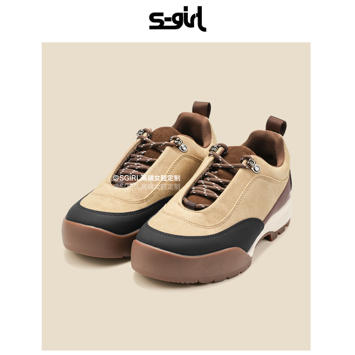 SGIRL TWTW复古户外登山休闲老爹鞋女舒适柔软百搭厚底运动阿甘鞋