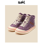 TWTW时尚 复古高帮帆布鞋 女2025秋季 SGIRL 简约百搭透气休闲鞋 潮