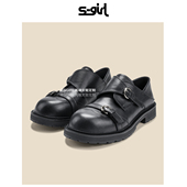 SGIRL 厚底英伦风布洛克德比乐福鞋 TWTW复古圆头小皮鞋 女2026新款