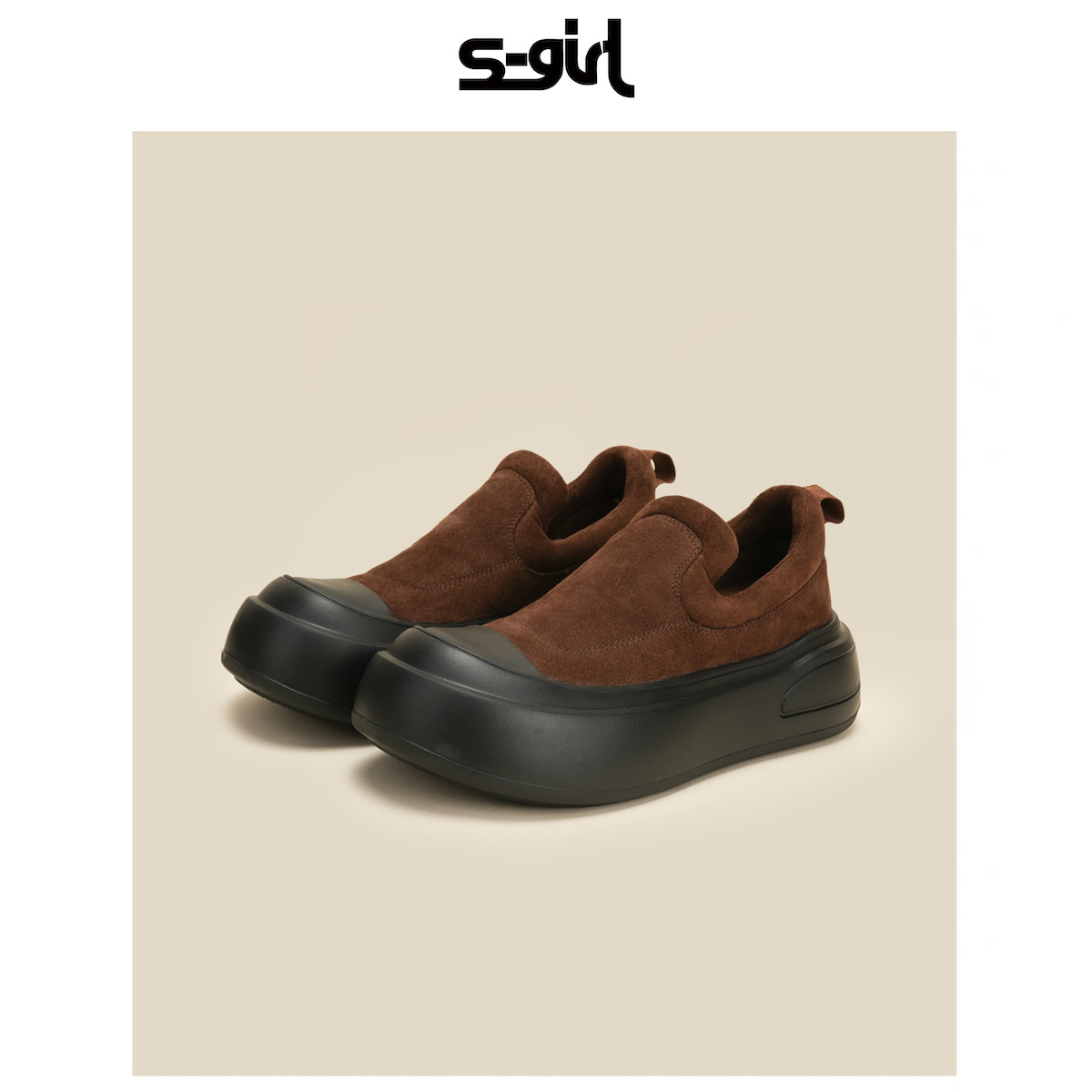 SGILRTWTW休闲厚底圆头乐福鞋