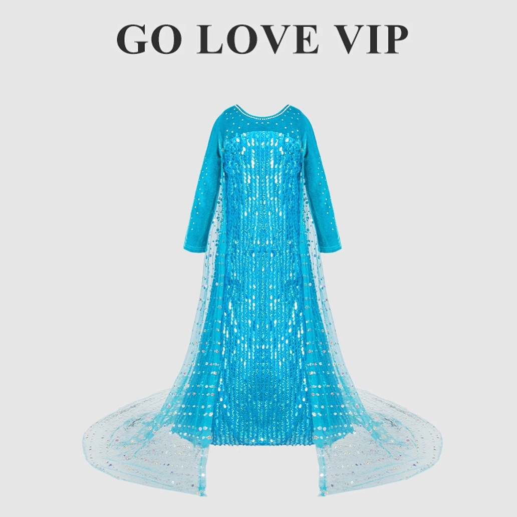 冰雪奇缘新款拖尾爱沙礼服裙