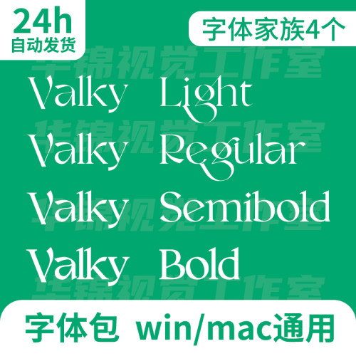 Valky Regular Bold字体安装包艺术时尚现代海报标题衬线英文字体
