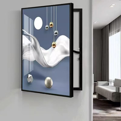 轻奢竖版电表箱装饰画现代简约