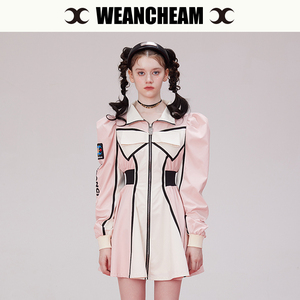 【甄选折扣】WEancheAM未未姆秋季新款外套连衣裙机车裙运动修身