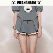 未未姆 WEancheAM 假两件短裙女夏A型设计感花苞裙裤 明星同款