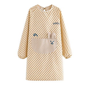 长袖厨房做饭围裙女上班工作罩衣耐磨帆布简约时尚男围腰透气布料