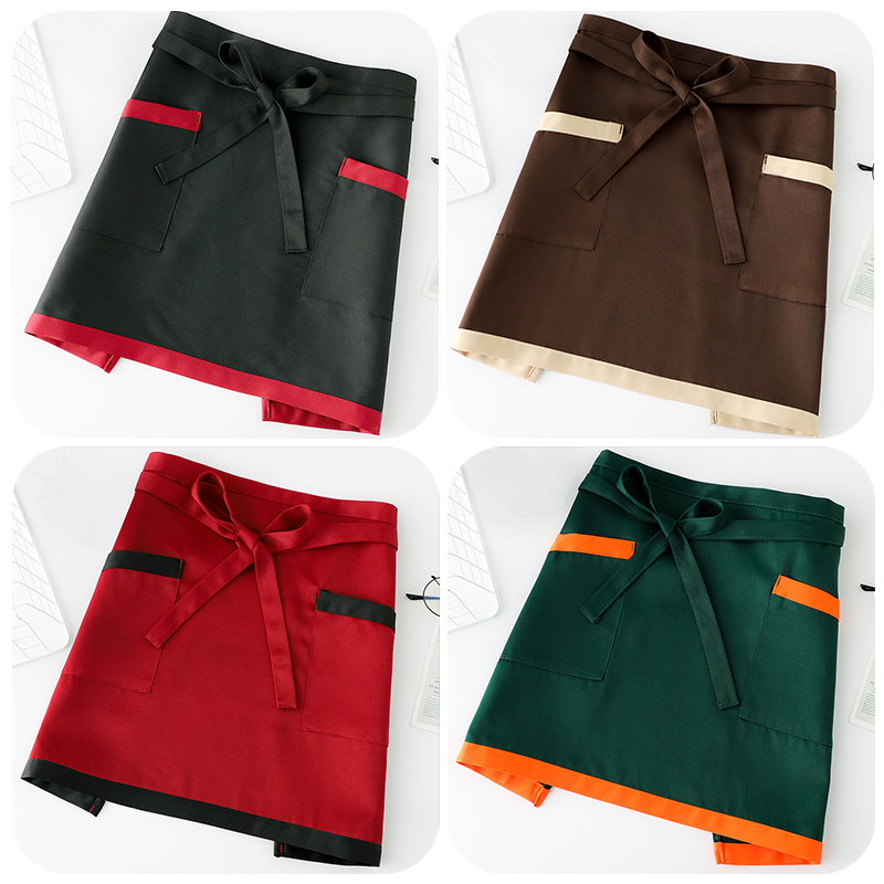 半截围裙工作服饭店餐饮专用服务员上班小围腰男女防油污厨房定制