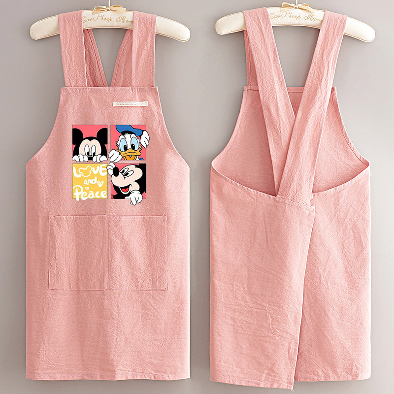 棉麻可爱围裙透气定制印字