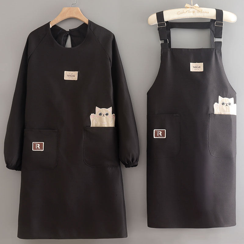厨房做饭围裙长袖家用防泼水耐磨防油工作上班围腰女可爱定制罩衣,家庭/个人清洁工具,围裙,淘宝优惠券,粉丝福利购,淘宝优惠卷