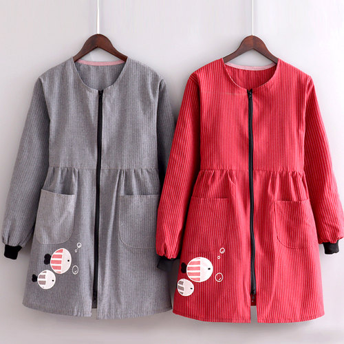 时尚家用厨房做饭围裙女士长袖韩版罩衣