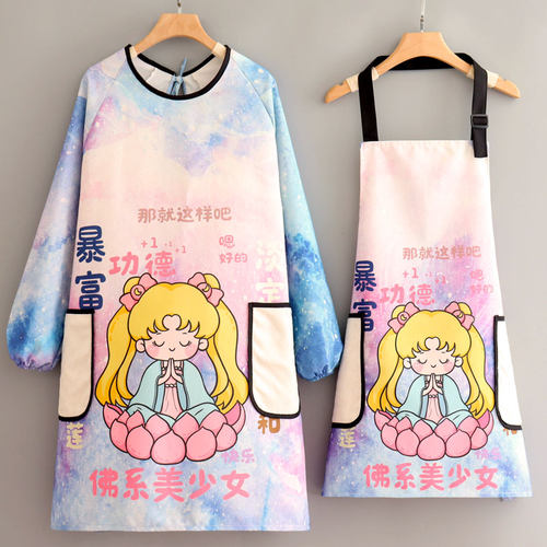 家用厨房做饭围裙女可爱耐磨防油污
