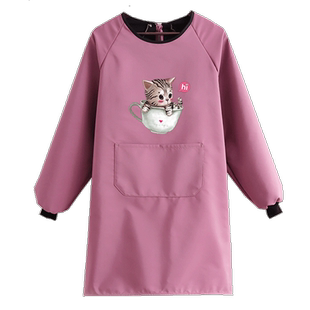 加绒时尚防水围裙女家用做饭工作服反穿罩衣男士加大加厚罩衫定制