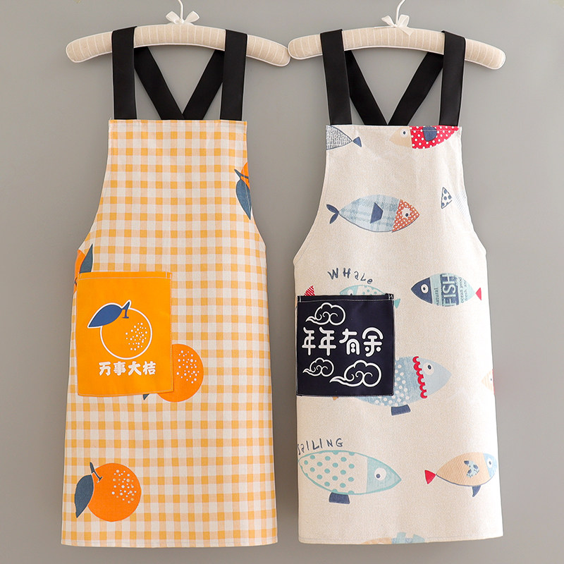 布料无袖围裙女家用厨房透气帆布围腰日系新款洋气工作服成人薄款,家庭/个人清洁工具,围裙,淘宝优惠券,粉丝福利购,淘宝优惠卷
