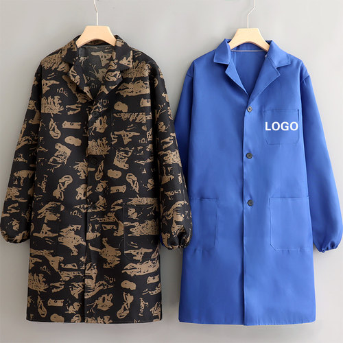 定制印字LOGO工作服大褂罩衣长袖耐磨男士