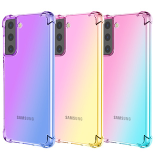 适用于三星S23手机壳galaxyS22ultra四角S23FE防摔手机壳S21FE渐变S10 20 Plus Lite 系列25