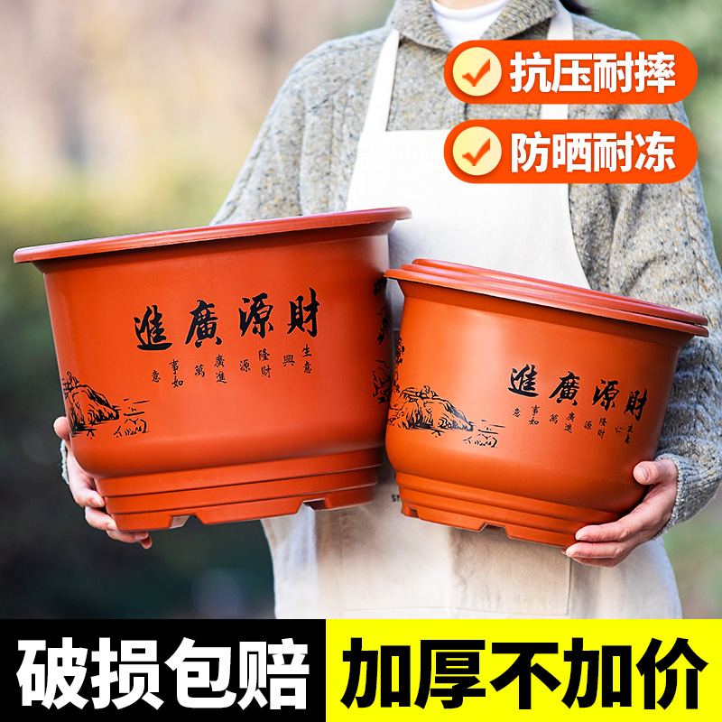 塑料花盆加厚耐用家用大号红色简易环保树脂兰花多肉盆景清仓特价