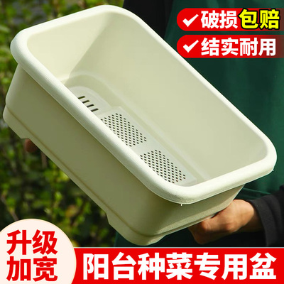 阳台种菜盆长方形花盆大号种菜专用盆家用塑料加厚耐用蔬菜种植盆