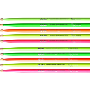 汉旗鼓棒5A 7A架子鼓鼓槌胡桃木木质 荧光实木鼓锤 汉牌闪夜系列