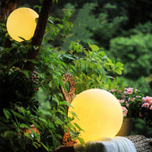 草坪灯户外防水花园别墅庭院月亮灯草地月球灯现代简约室外充电灯