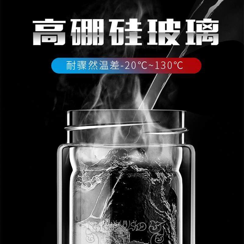 大容量耐高温水杯玻璃杯保温杯子双层隔热防摔男款高档泡茶防爆