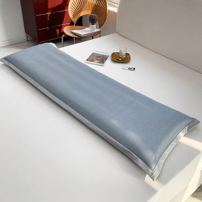 机洗透气】夏季冰藤丝双人长枕套1.2m1.5加长1.8米情侣凉席枕头套