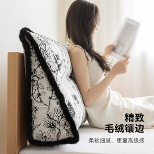 精选2025新款法式复古三角床头靠垫可拆洗榻榻米无床头大靠背软垫