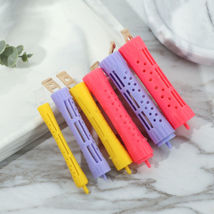 发芯杠 创艺厂家NA卷发烫发杠12个一套 热烫卷杠子工具配橡筋套装