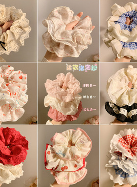 韩系蝴蝶结大肠发圈女生可爱甜美高颜值皮筋扎头绳发绳高级感头花