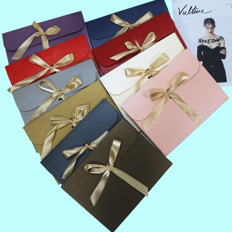 信封礼盒一片式单色红丝巾包装盒内衣袋袜子礼盒手套袋淘宝赠品盒