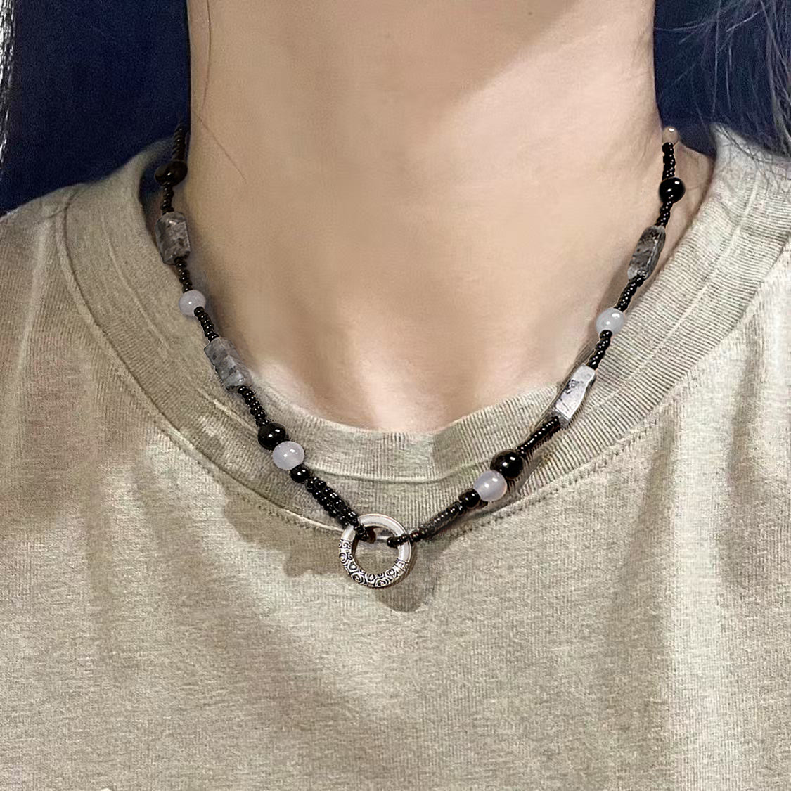 平安扣项链男款情侣轻奢小众男士日常百搭学生党独特2025新款项链