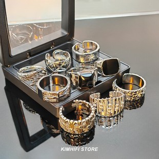 素圈自律男士小众独特戒指潮男个性高级感单身男生男款钛钢戒指