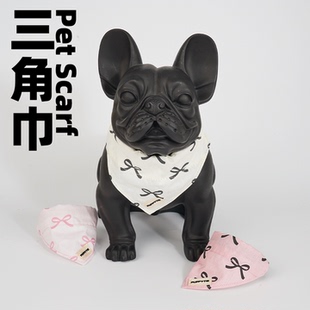 puppytie狗狗口水巾小型犬可调节围巾脖套配饰宠物项圈三角巾围兜