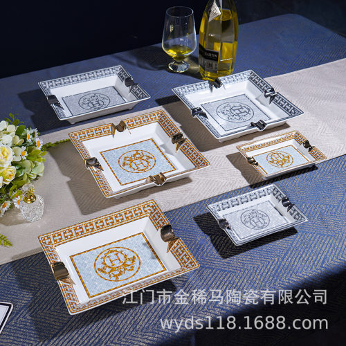 古巴雪茄烟灰缸陶瓷创意轻奢现代办公室烟缸个性时尚雪茄