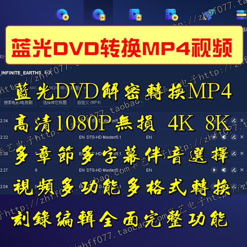 蓝光BDMV加密光碟盘片m2ts转换copy复制拷贝DVD手机高清设计服务