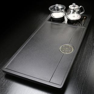 底部玻璃整套上茶台办公泡茶电磁炉 全自动家用实木水茶盘茶具套装