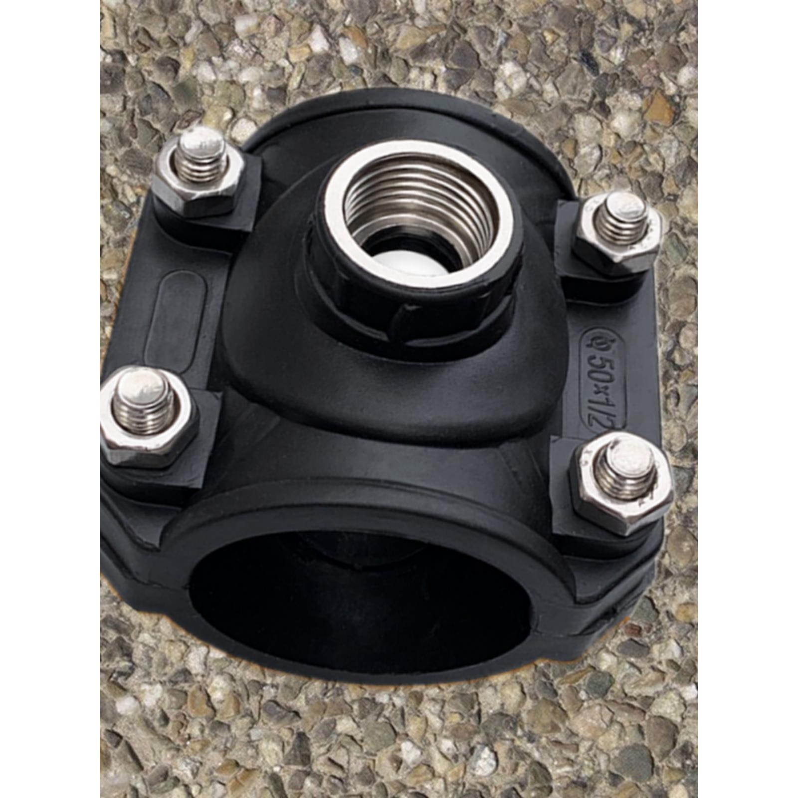 PE配件90 75增接口PPR管分水器鞍座金属不绣钢内丝三通哈夫节抢修