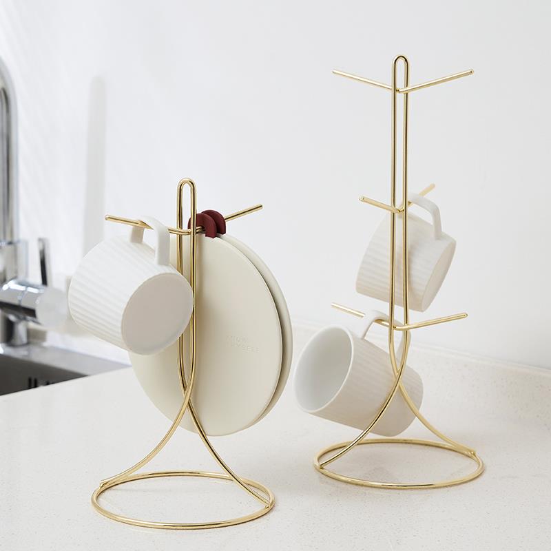 米立风物北欧铁艺金属水杯挂架杯架玻璃杯置物架家用玄关杯子收纳