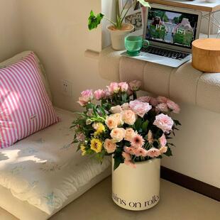 花瓶摆件客厅插花高级感小众覆古落地现代简约艺术醒花桶大号精致