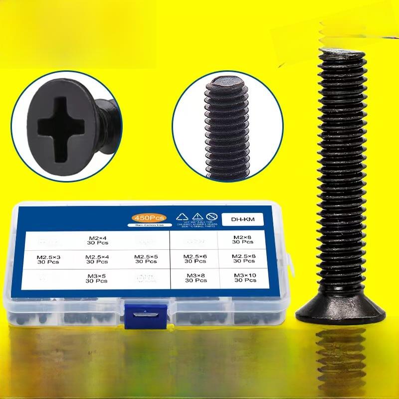450/650/720PCS平头螺丝套装沉头螺丝盒装笔记本电脑螺丝钉套装