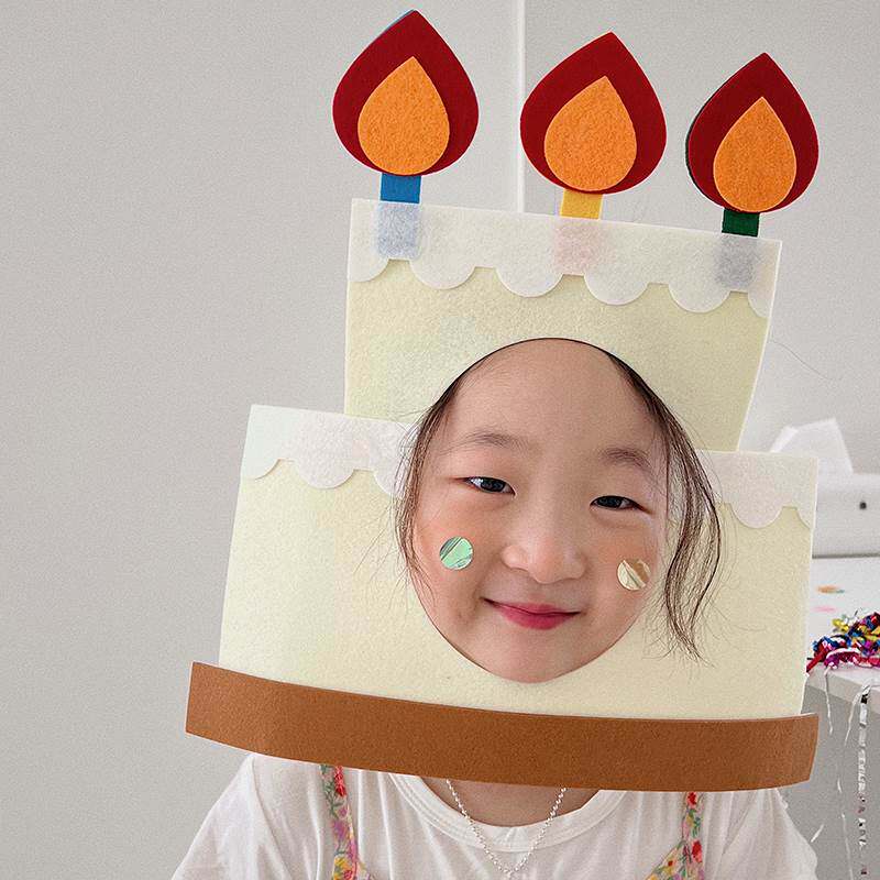 ins风小红书创意蛋糕头套帽子搞怪派对拍照装饰道具生日派对面具