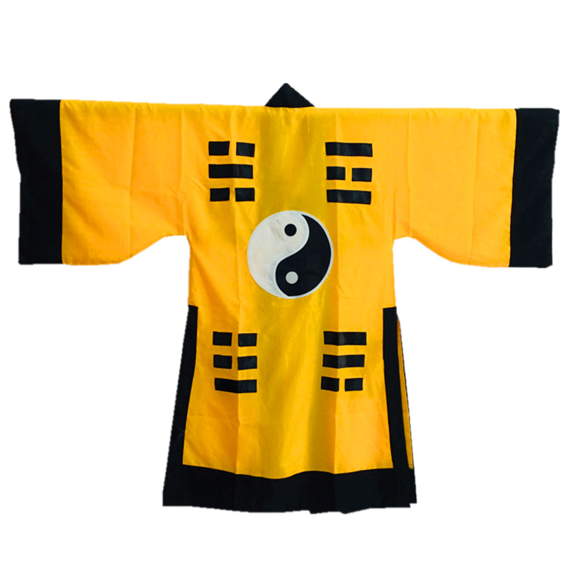 万圣节古装道袍道士服道服道袍长袍装太极八卦经衣林正英表演服黄